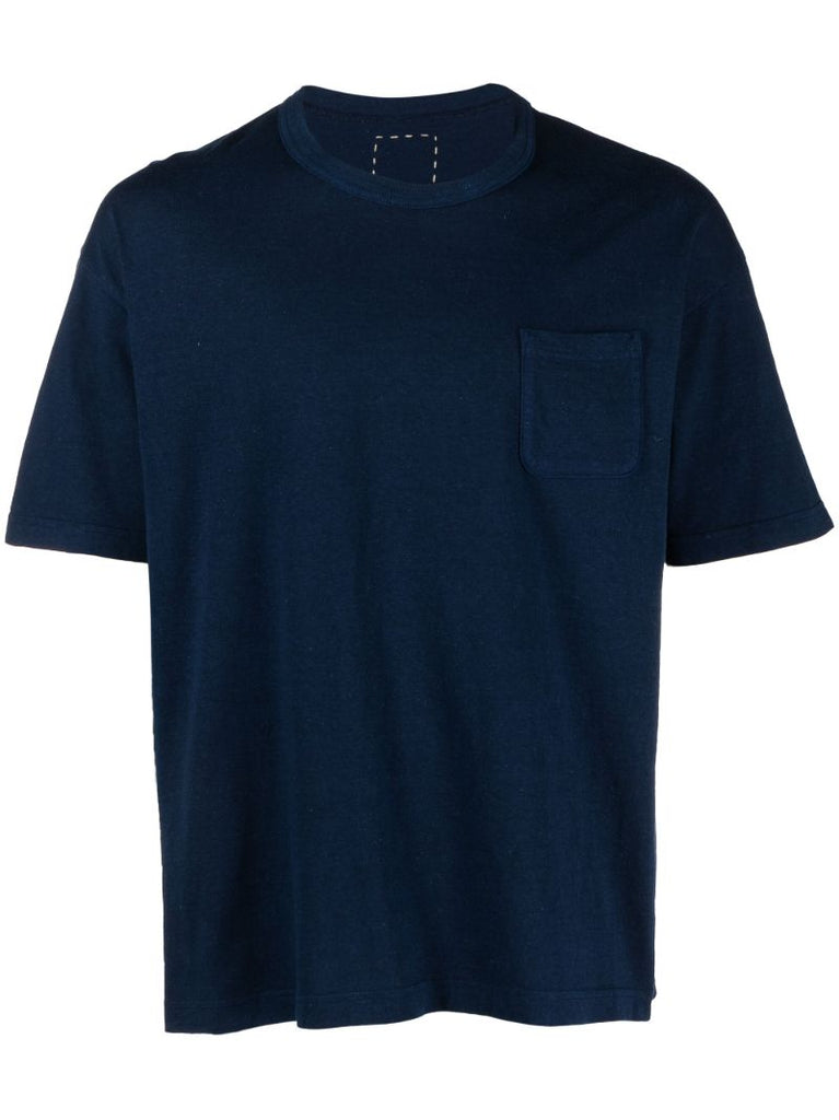Blue Patch-pocket Cotton T-shirt