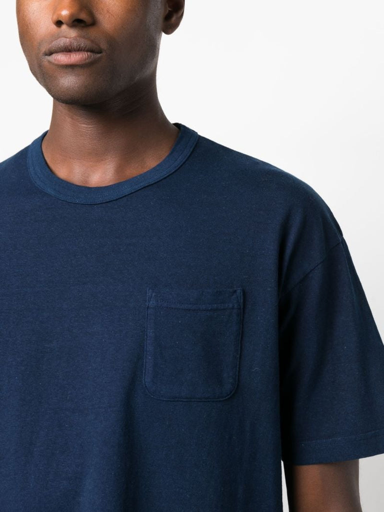Blue Patch-pocket Cotton T-shirt