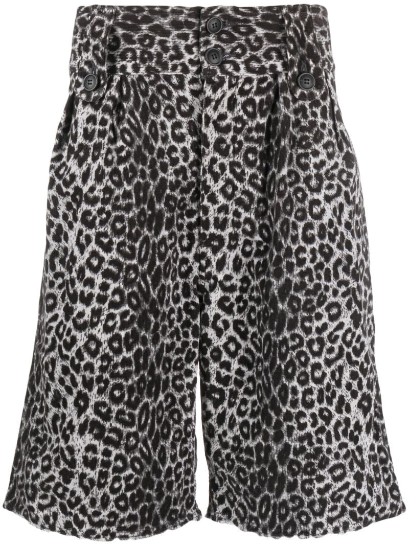 Grey Coronel Leopard Print Shorts