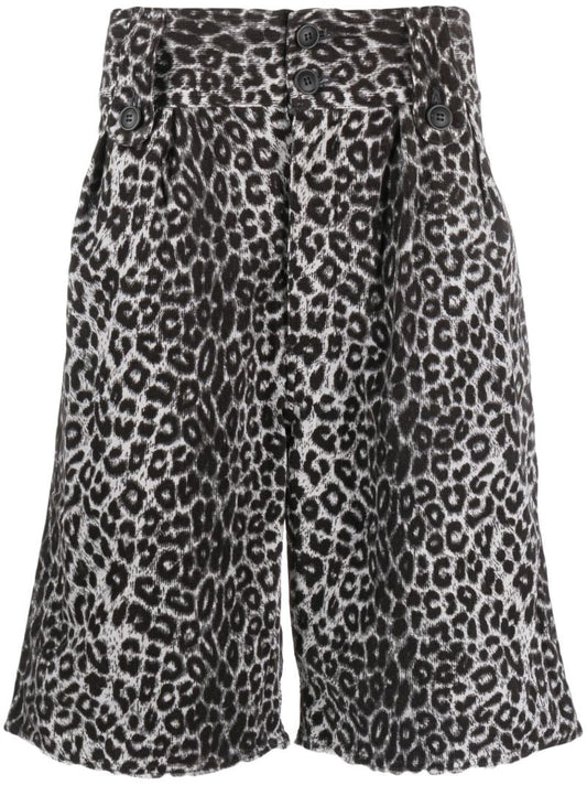 Grey Coronel Leopard Print Shorts