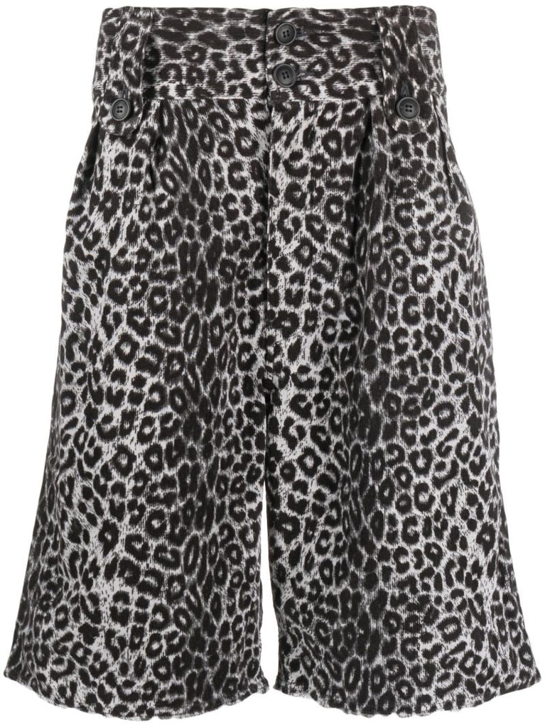 Grey Coronel Leopard Print Shorts