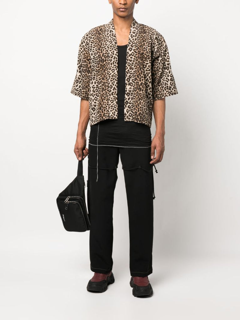 Beige and Black Happi Leopard Jacket