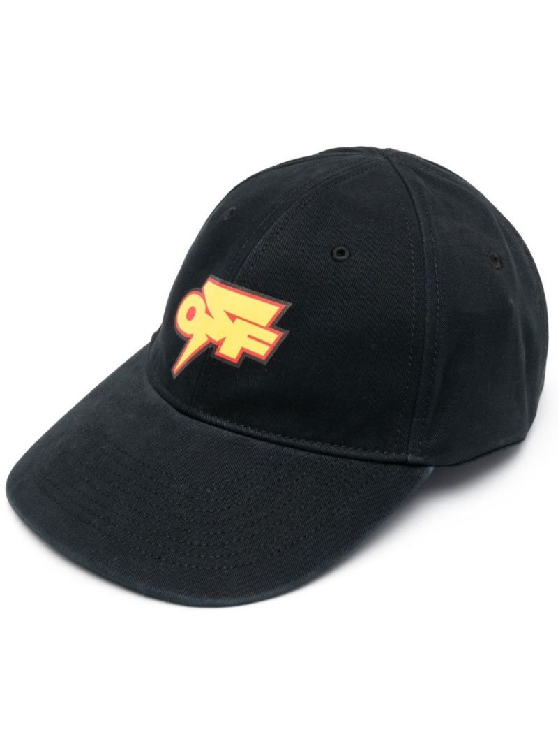 Black Printed Thunder Graphic Cap