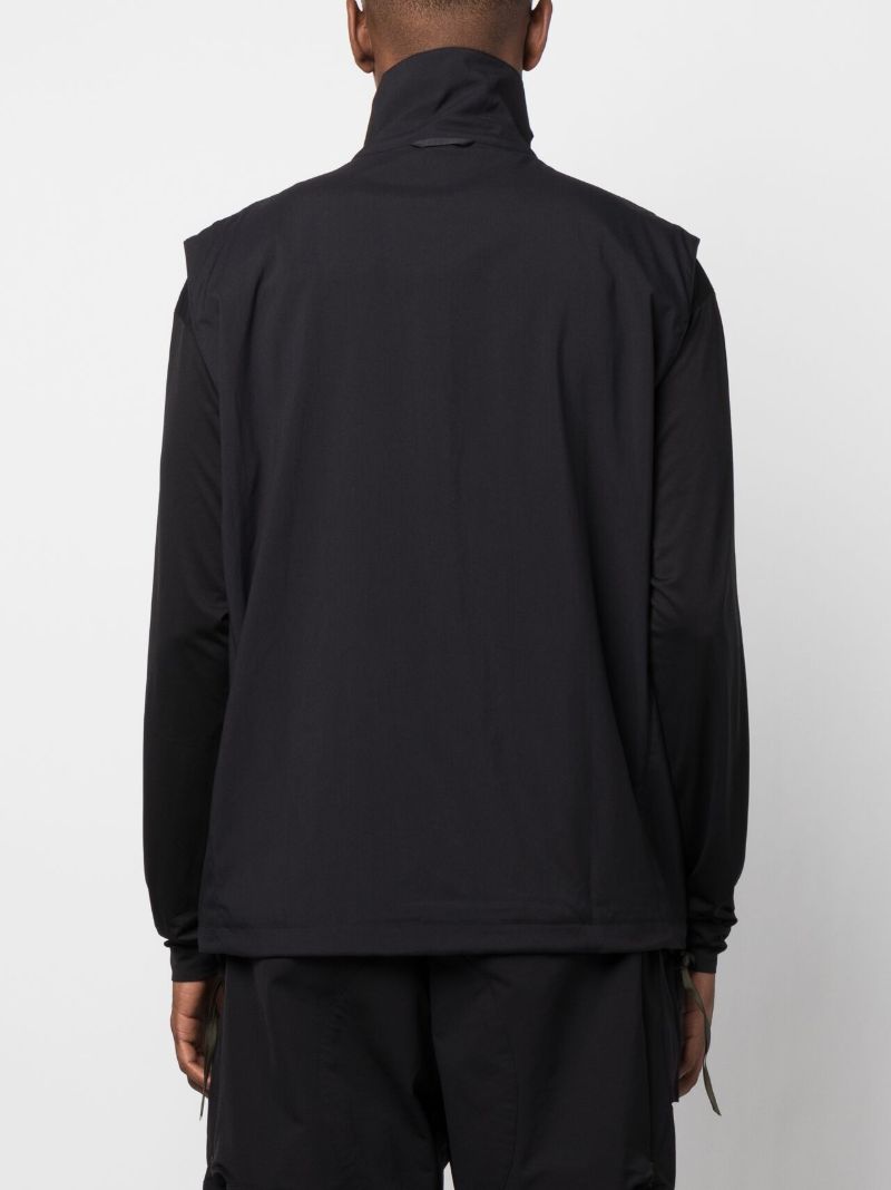 Black Rider Layered Zipped Gilet