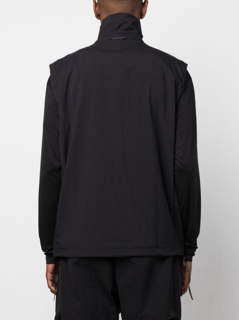 Black Rider Layered Zipped Gilet