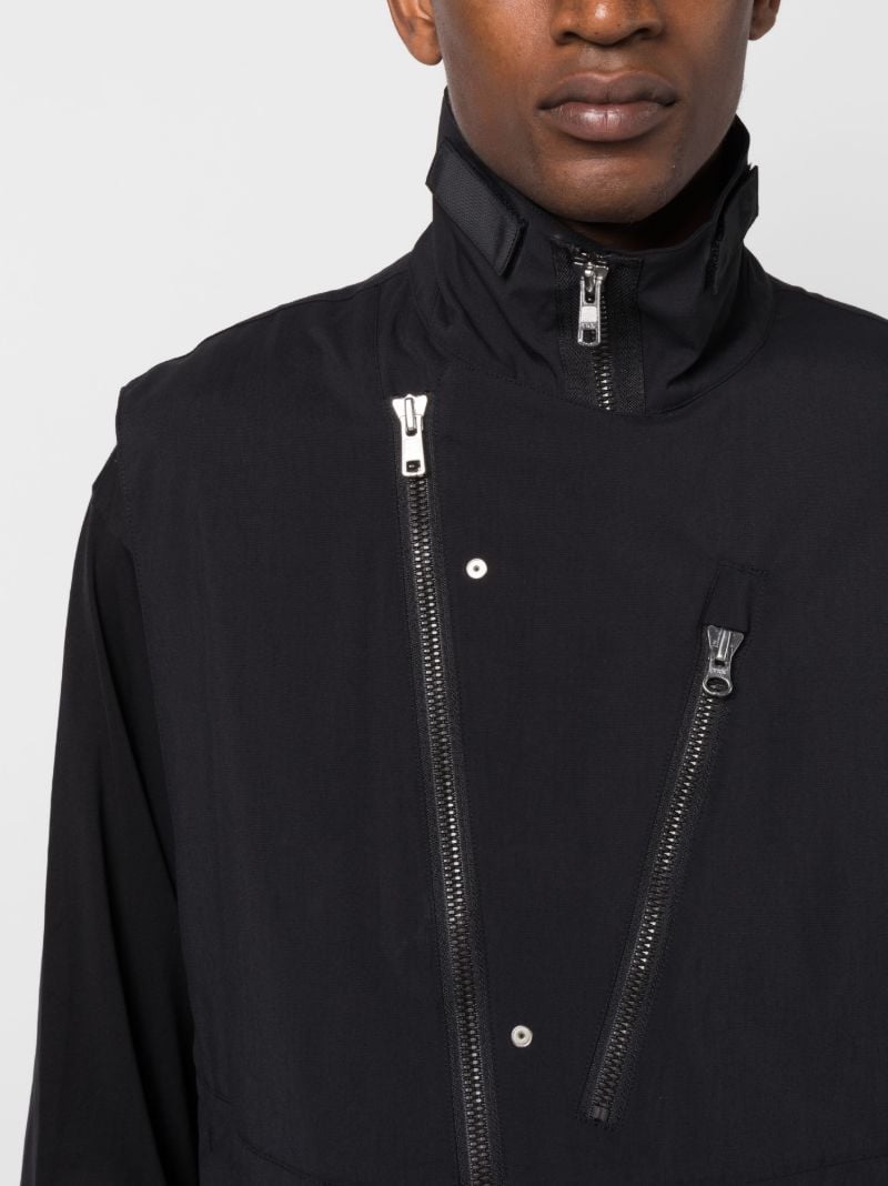 Black Rider Layered Zipped Gilet