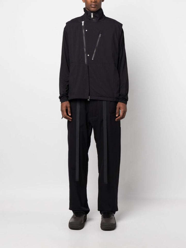 Black Rider Layered Zipped Gilet