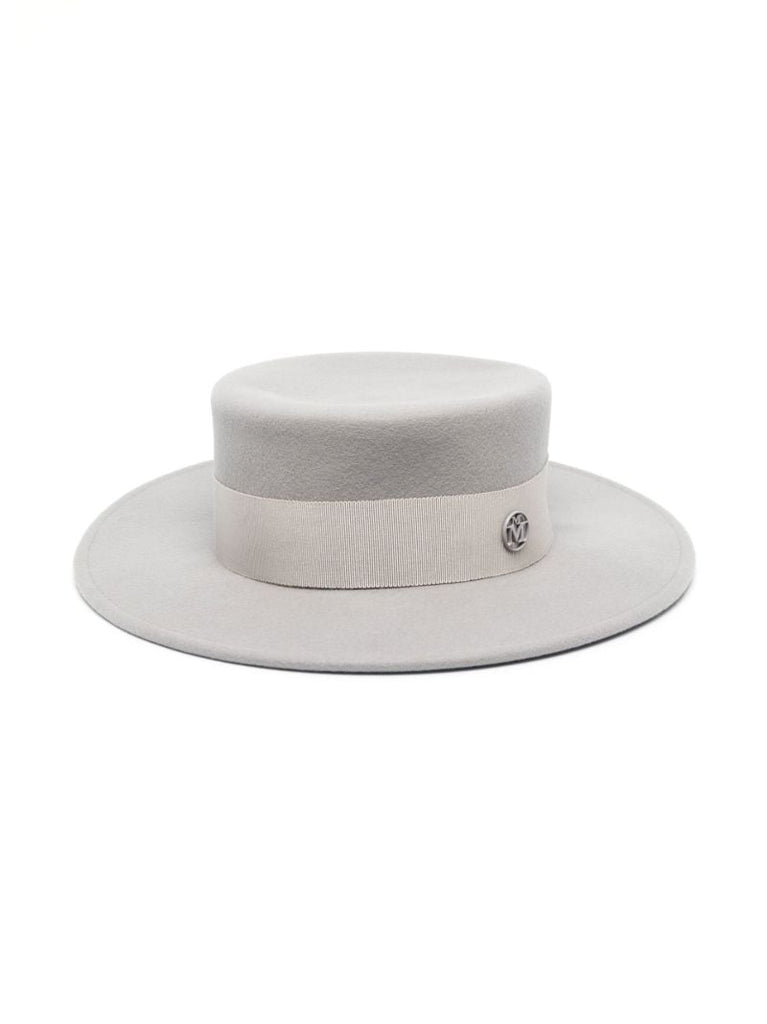 Grey Kiki Wool Felt Canotier Hat