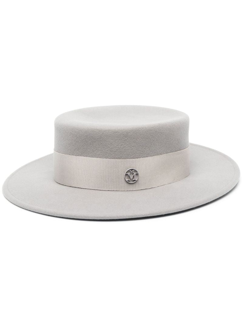 Grey Kiki Wool Felt Canotier Hat