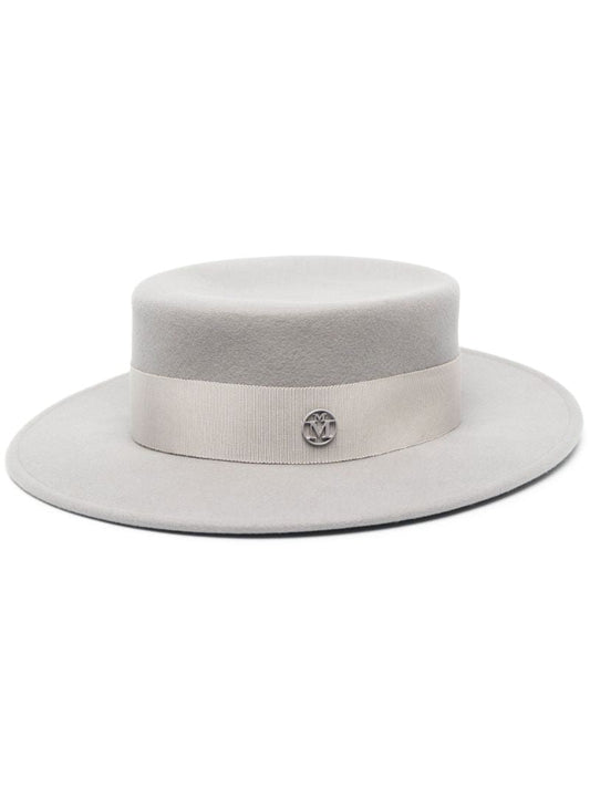 Grey Kiki Wool Felt Canotier Hat