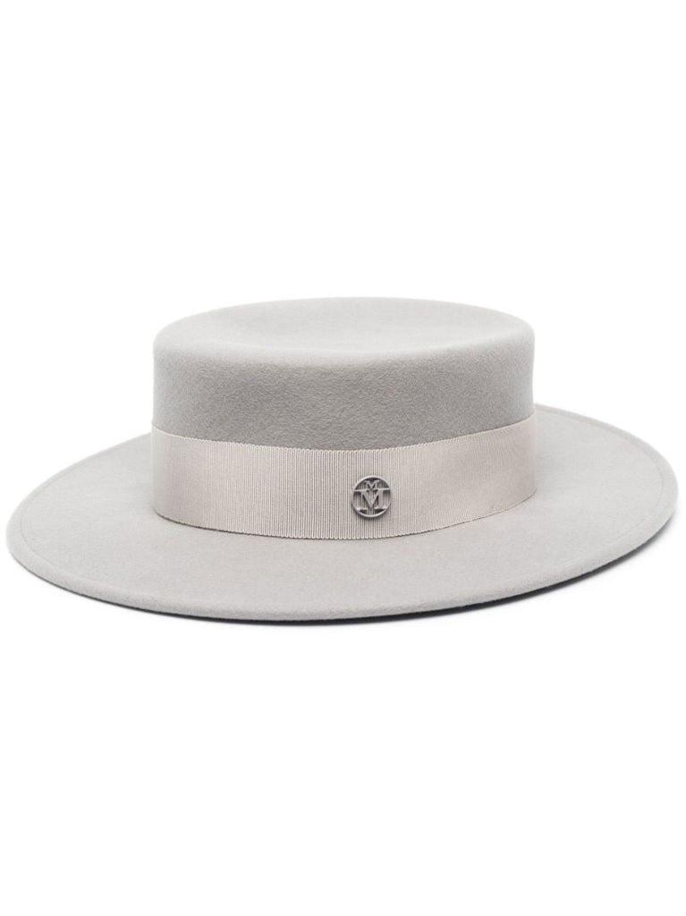 Grey Kiki Wool Felt Canotier Hat