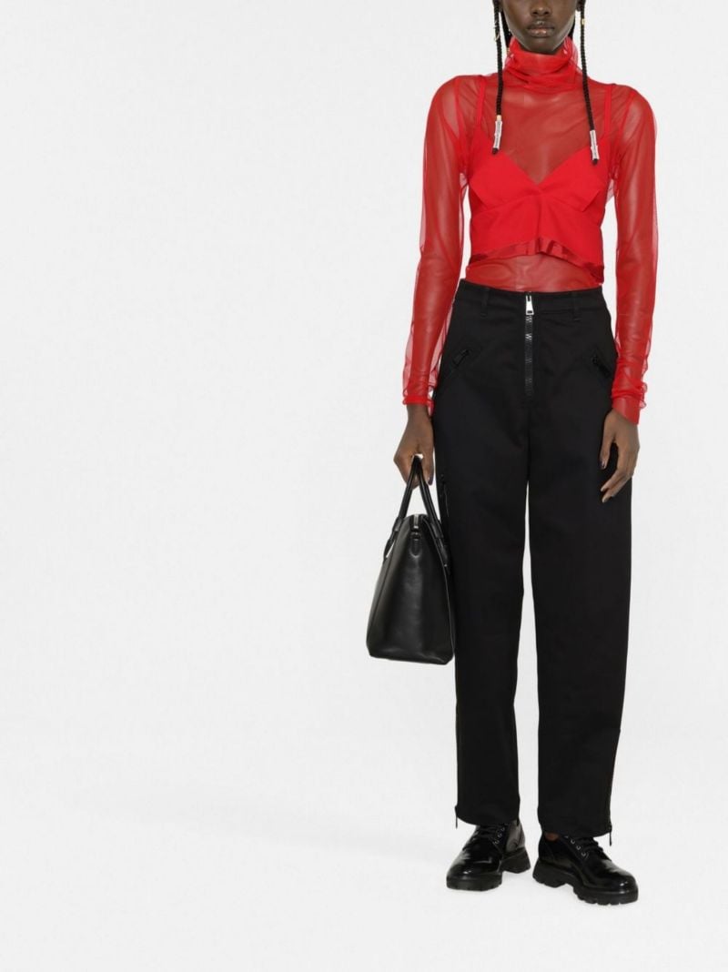 Red Layered Long Sleeve Top