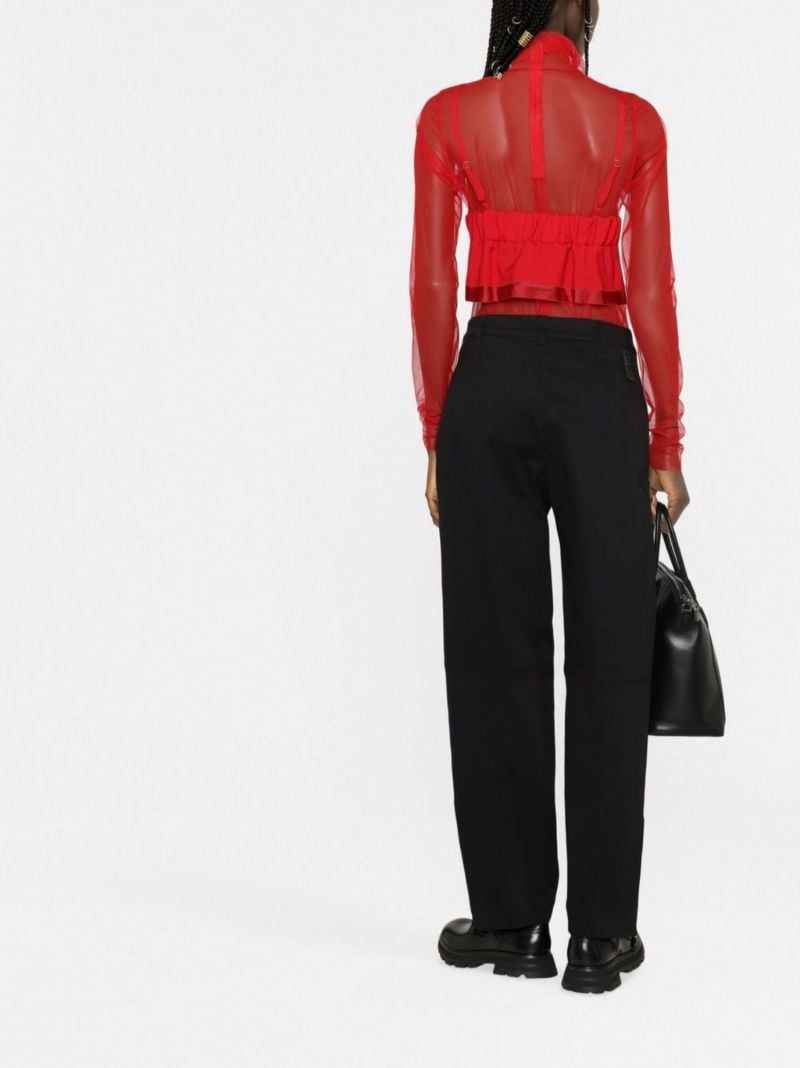 Red Layered Long Sleeve Top