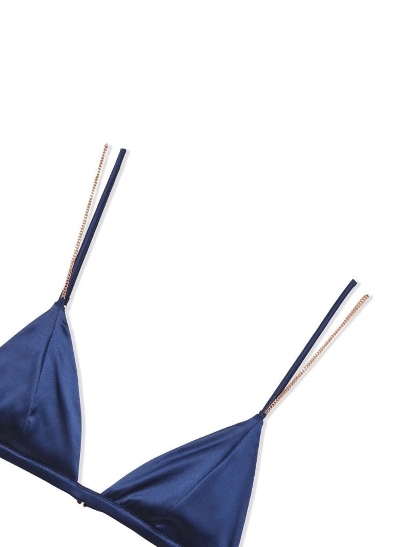 Blue Stretch Silk Triangle Bra