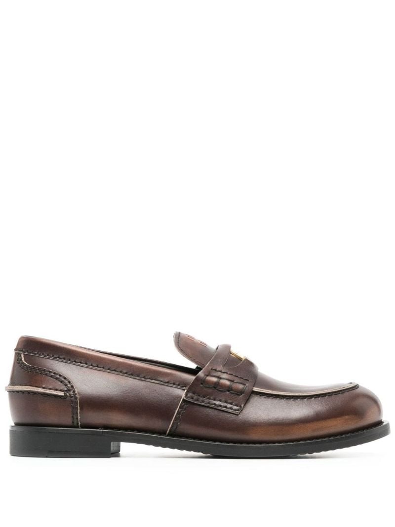Brown Leather Penny Loafers