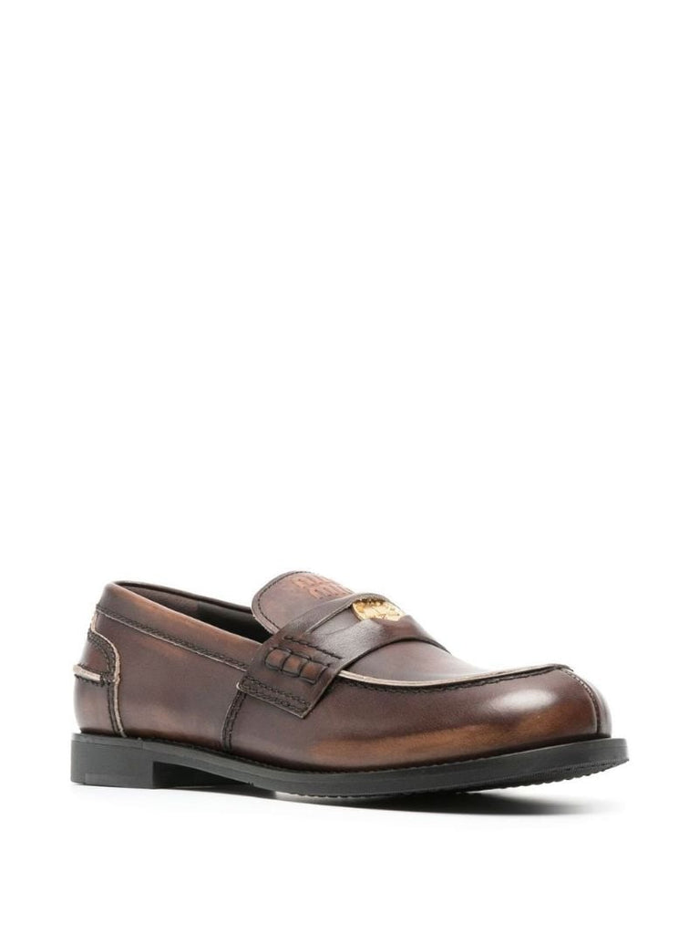 Brown Leather Penny Loafers
