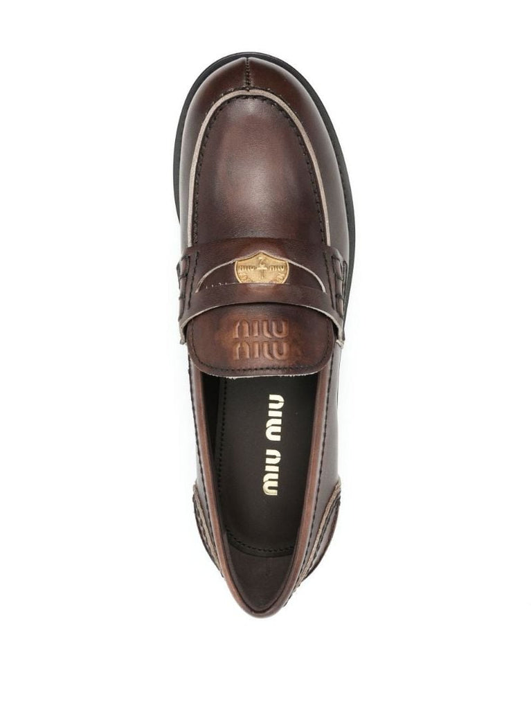 Brown Leather Penny Loafers