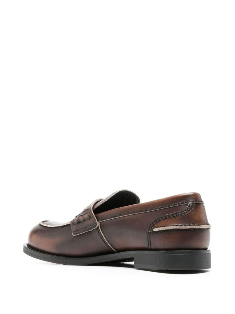 Brown Leather Penny Loafers