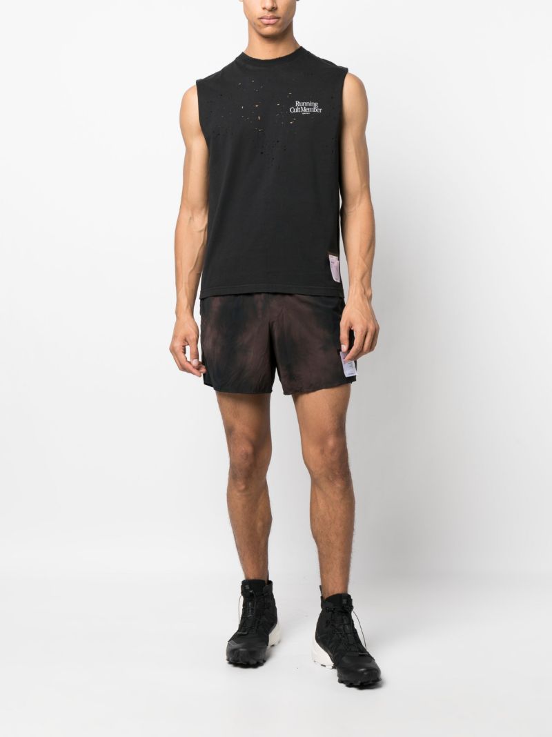Black Mothtech Distressed Tank Top