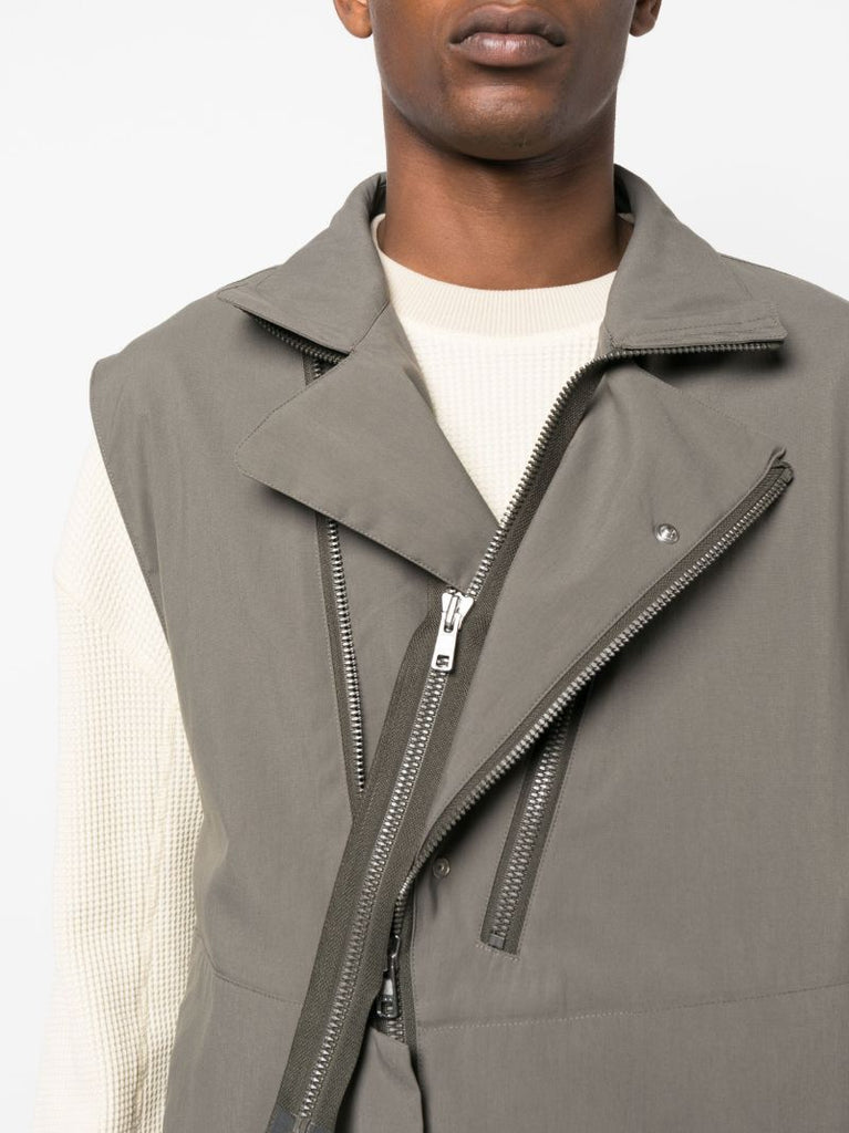 Grey Rider Sleeveless Biker Jacket