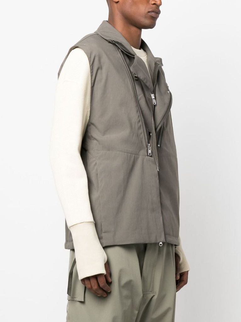 Grey Rider Sleeveless Biker Jacket