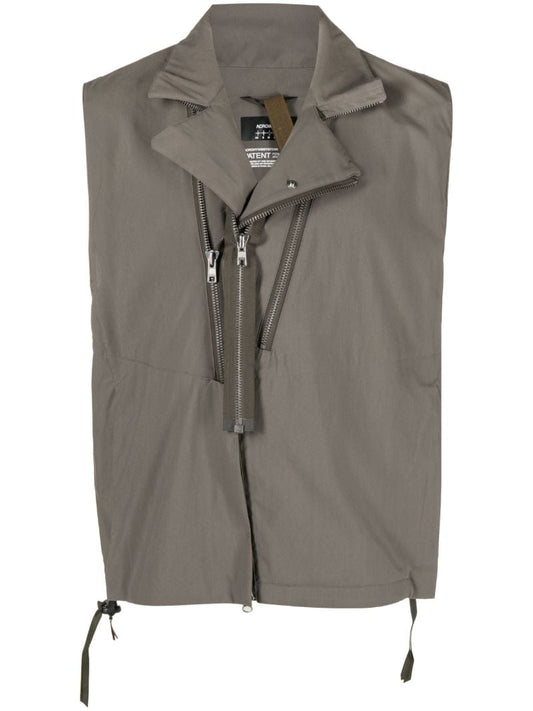 Grey Rider Sleeveless Biker Jacket