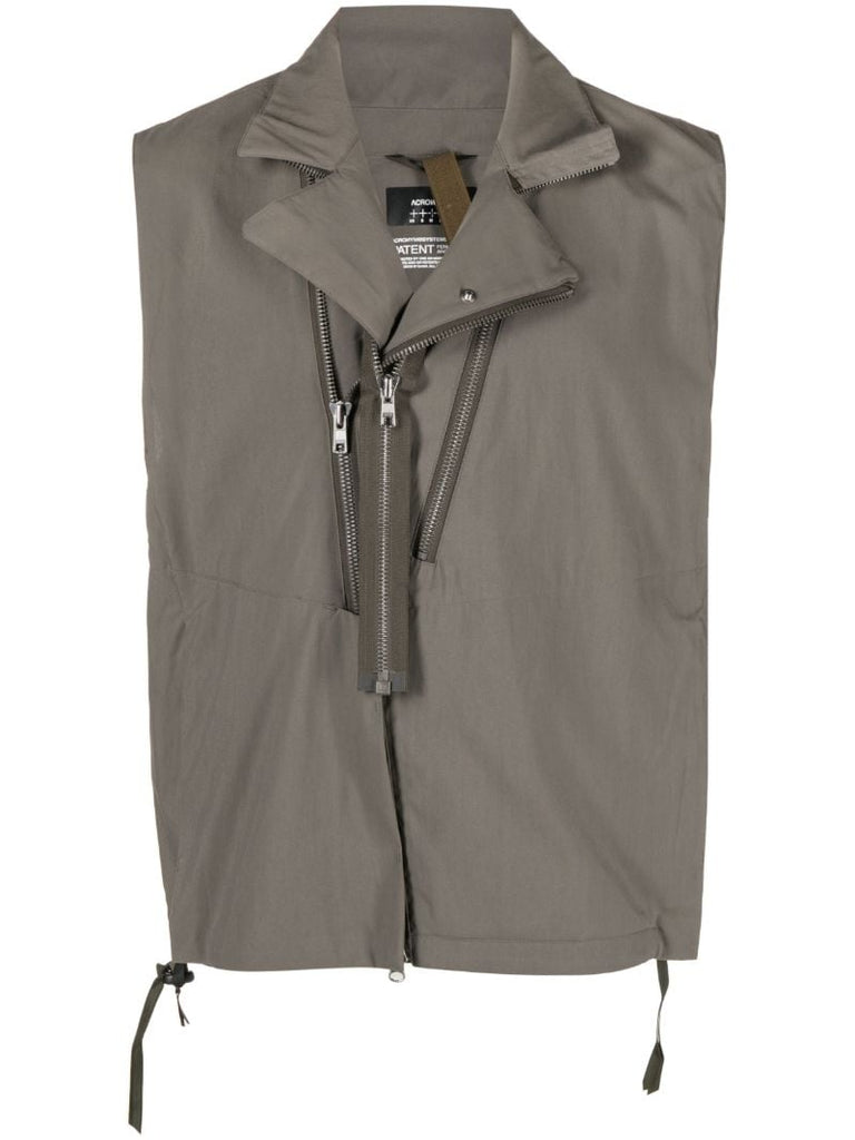 Grey Rider Sleeveless Biker Jacket