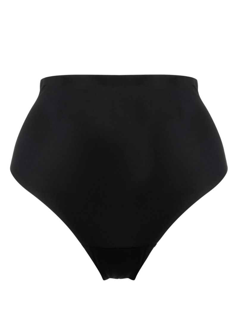 Black Shaping Satin Cotton Thong