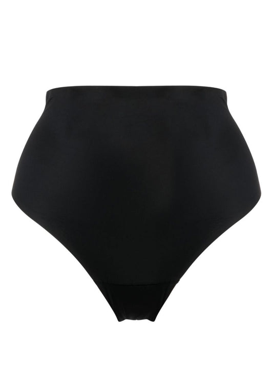 Black Shaping Satin Cotton Thong