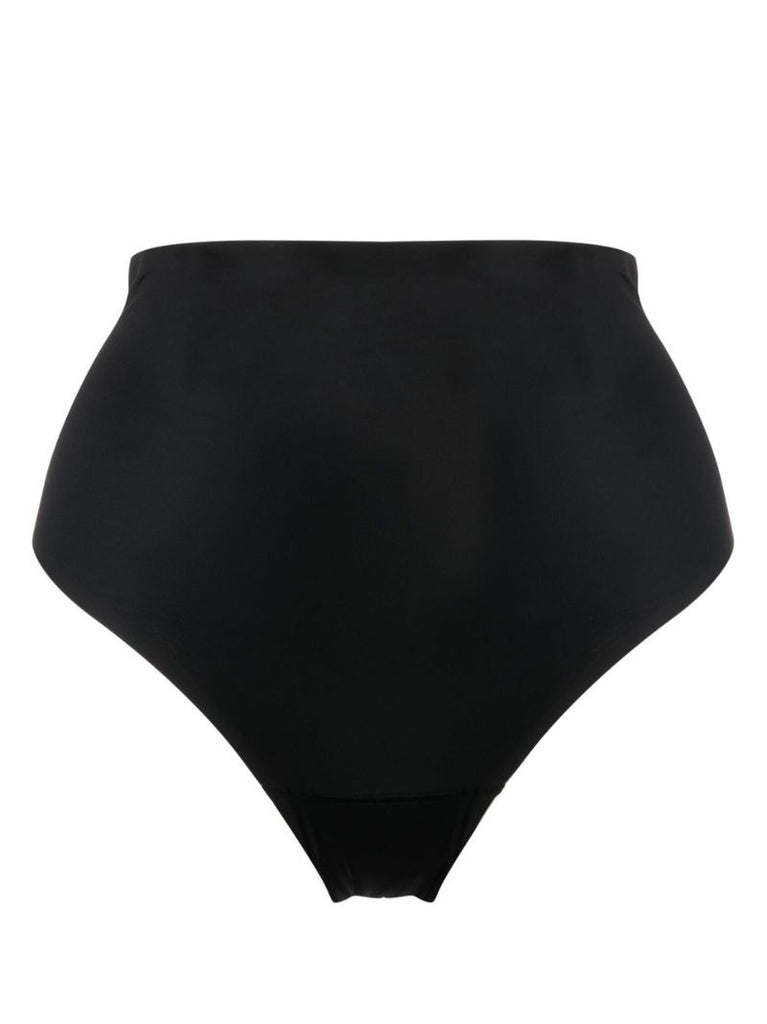 Black Shaping Satin Cotton Thong