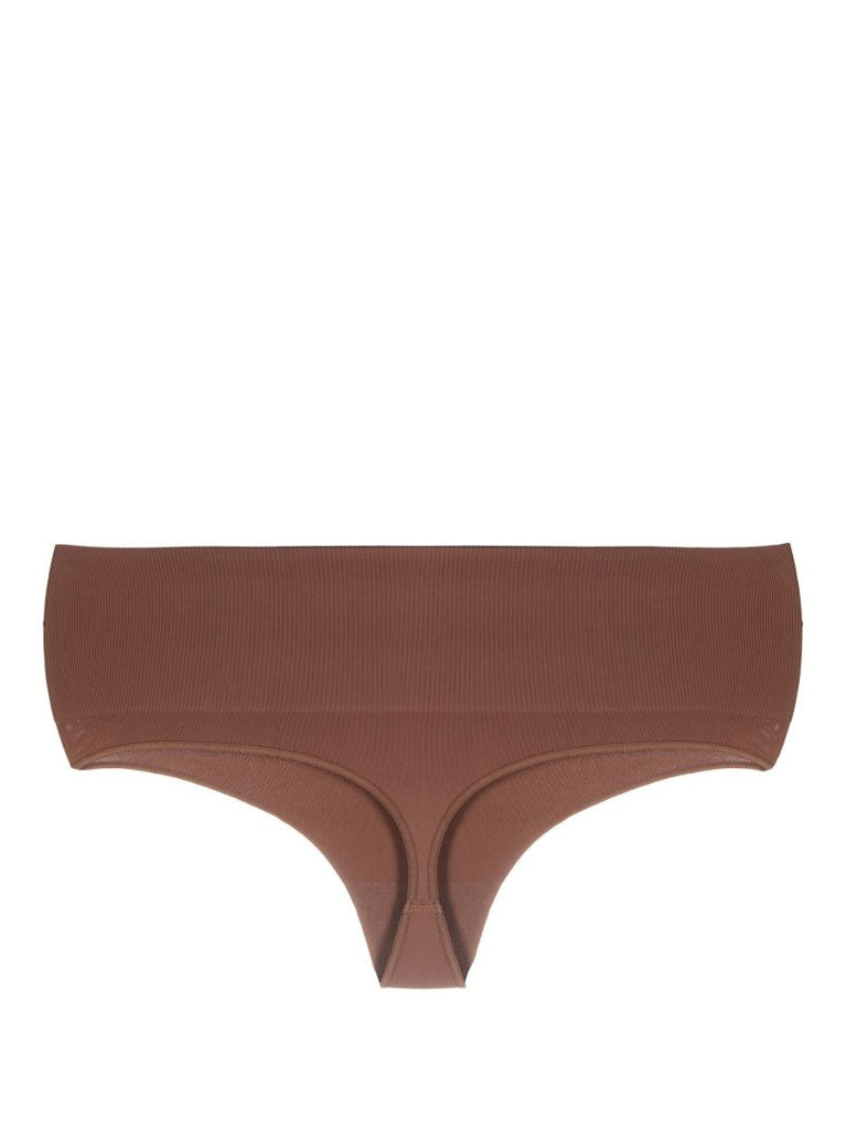 Brown Ecocare High Waist Thong Set
