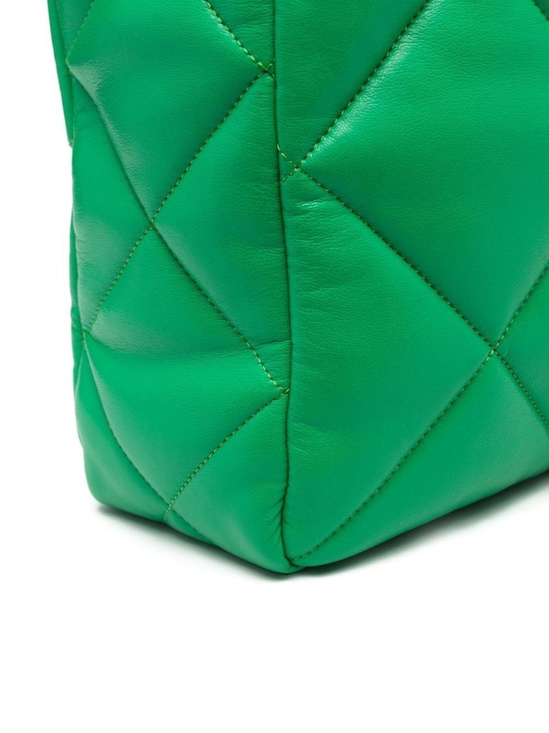 Green Rosanne Diamond Quilted Tote Bag