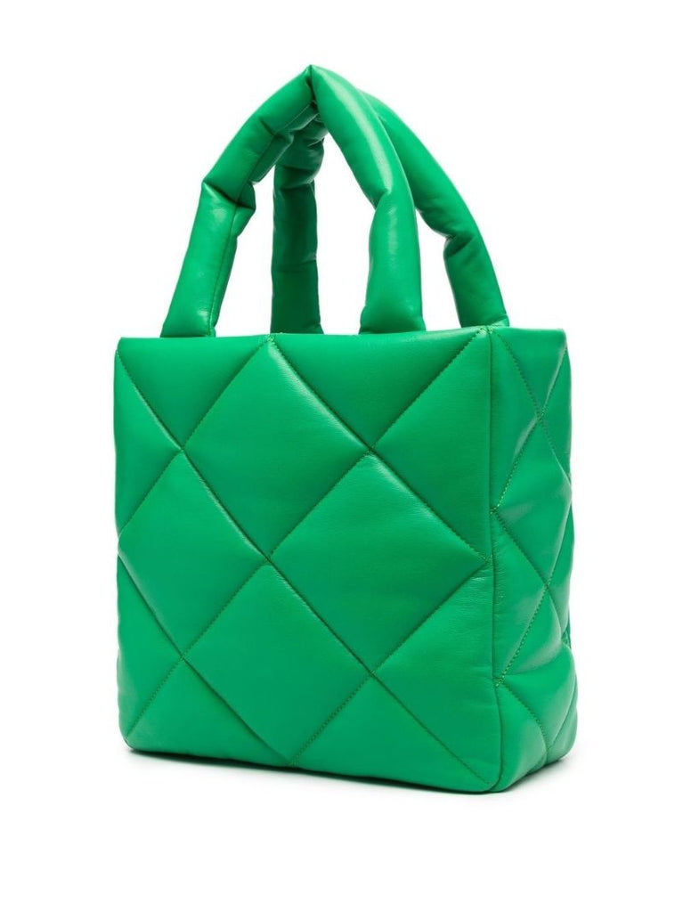 Green Rosanne Diamond Quilted Tote Bag