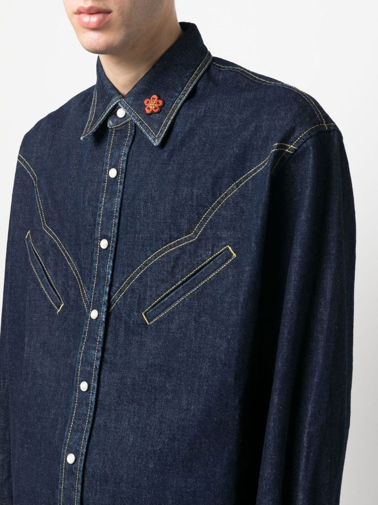 Blue Western Denim Shirt