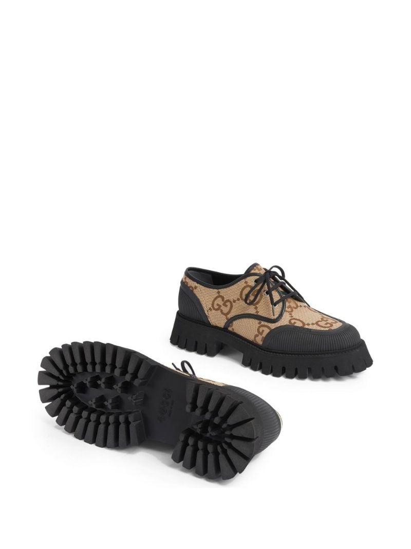 Brown Maxi Gg Monogram Derby Shoes