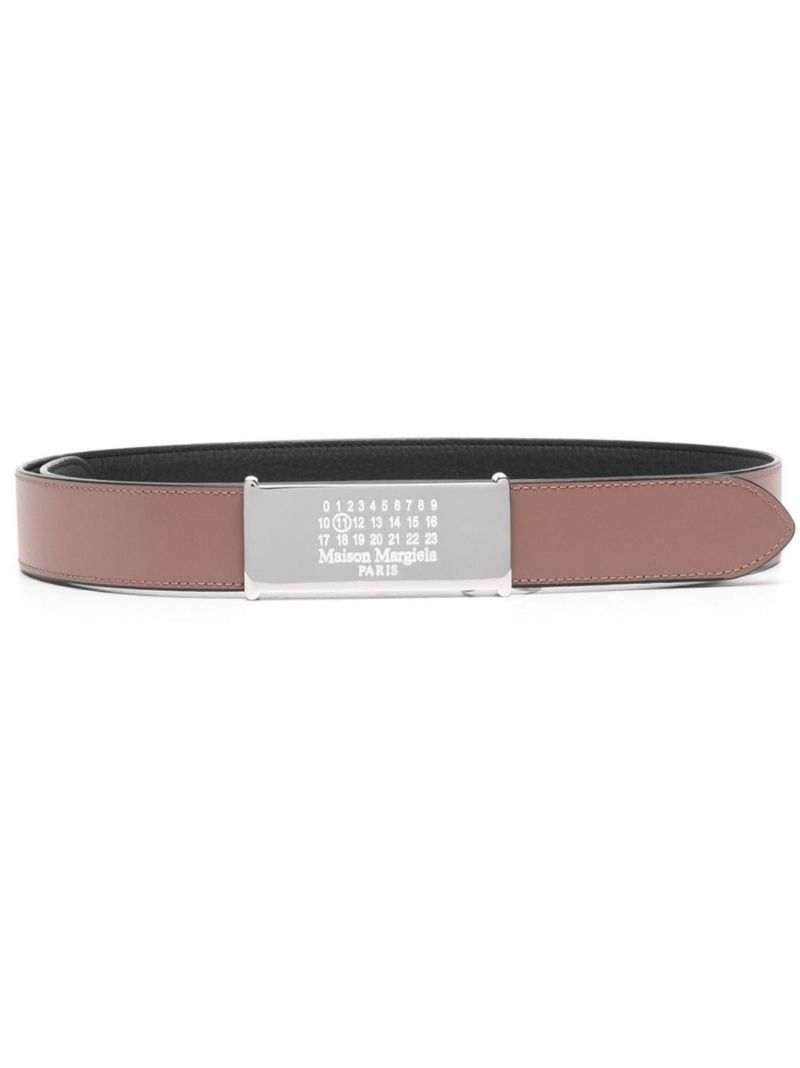 Brown Number Logo Leather Belt