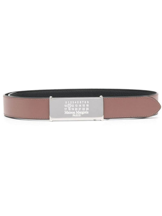 Brown Number Logo Leather Belt