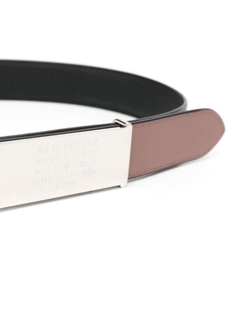 Brown Number Logo Leather Belt
