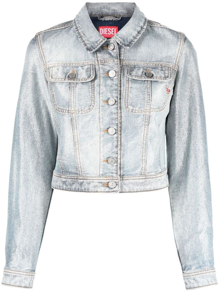 Grey De-slimmy Cropped Denim Jacket