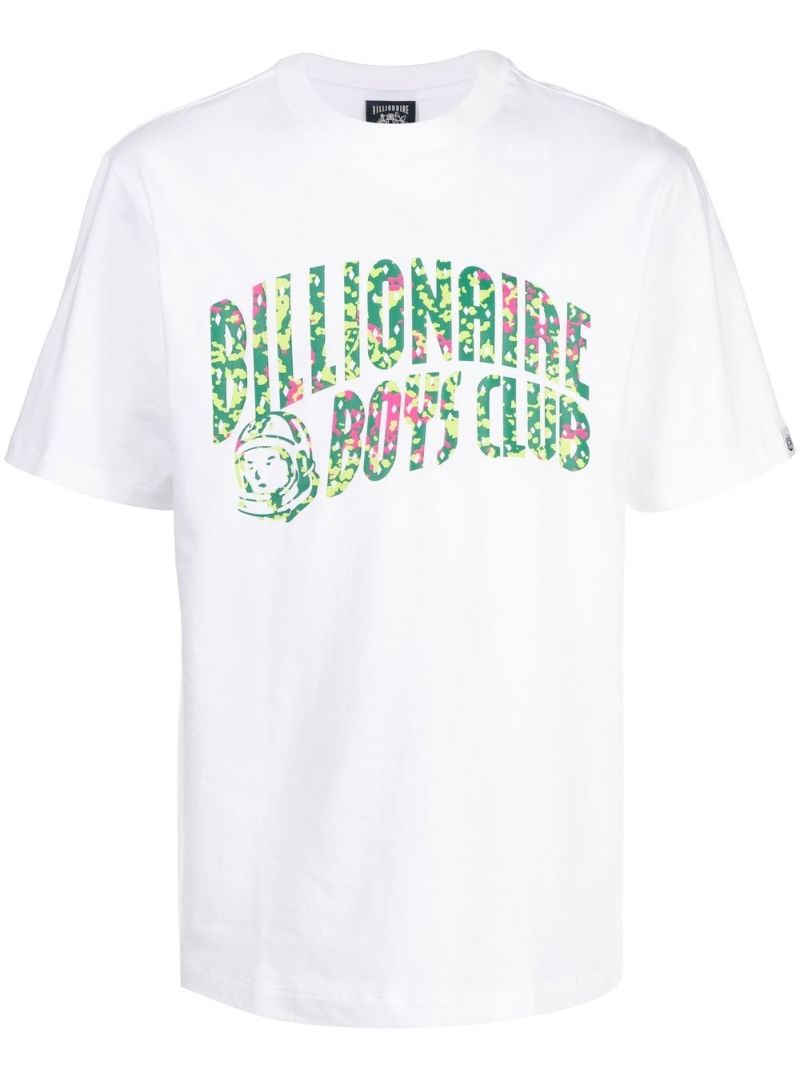 White Jungle Camo Arch Logo Cotton T-shirt