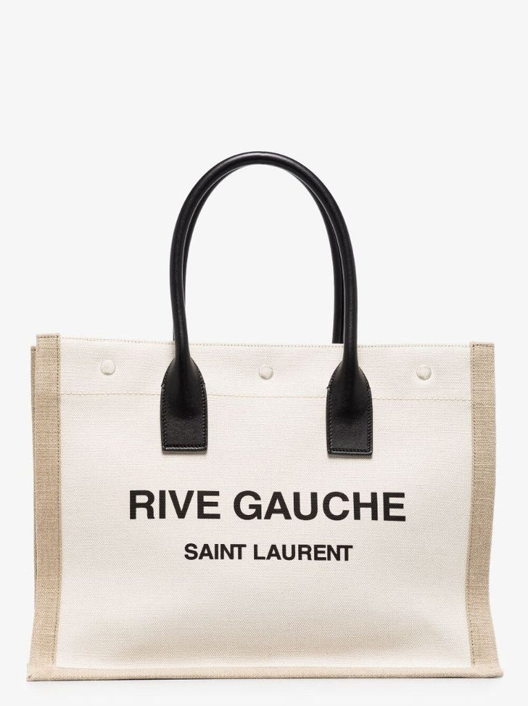 Neutral Rive Gauche Small Tote Bag