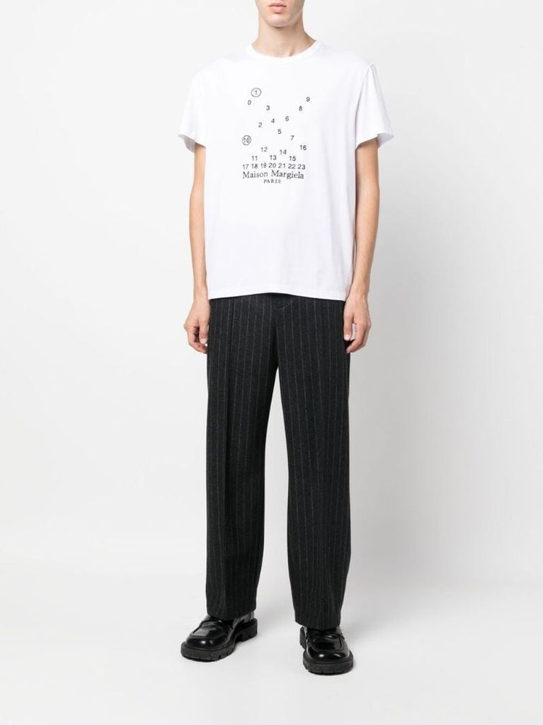 White Logo Print Cotton T-shirt