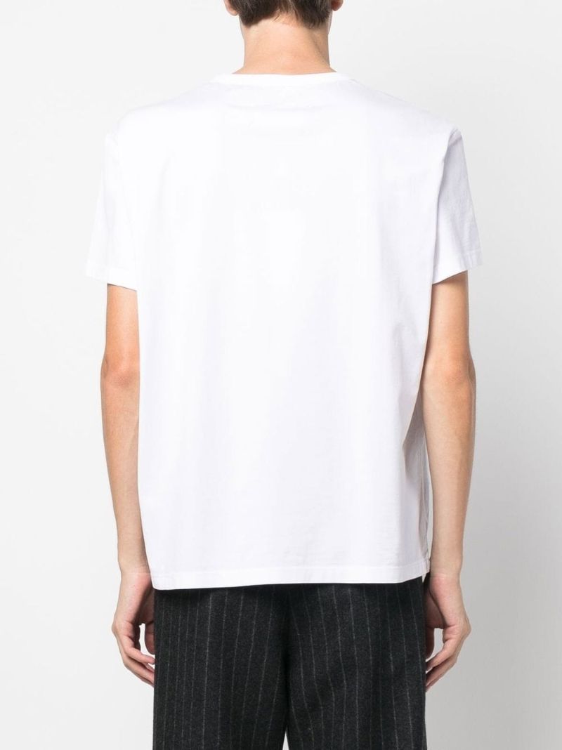 White Logo Print Cotton T-shirt