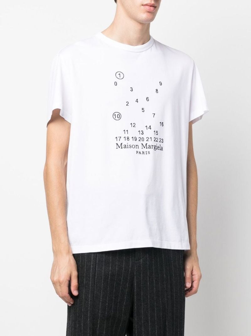 White Logo Print Cotton T-shirt