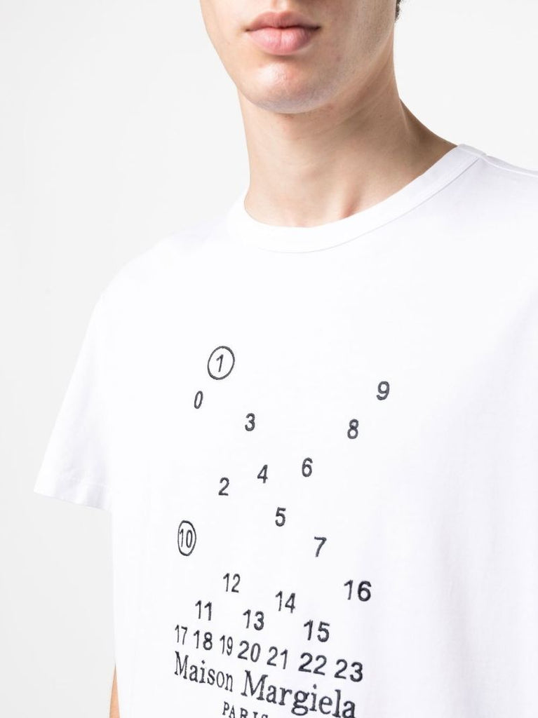 White Logo Print Cotton T-shirt
