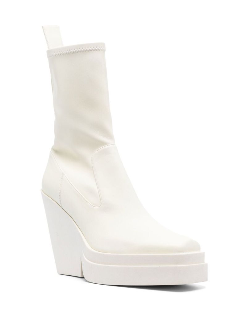 White 130 Leather Ankle Boots