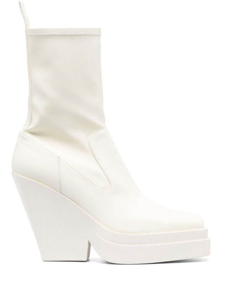 White 130 Leather Ankle Boots