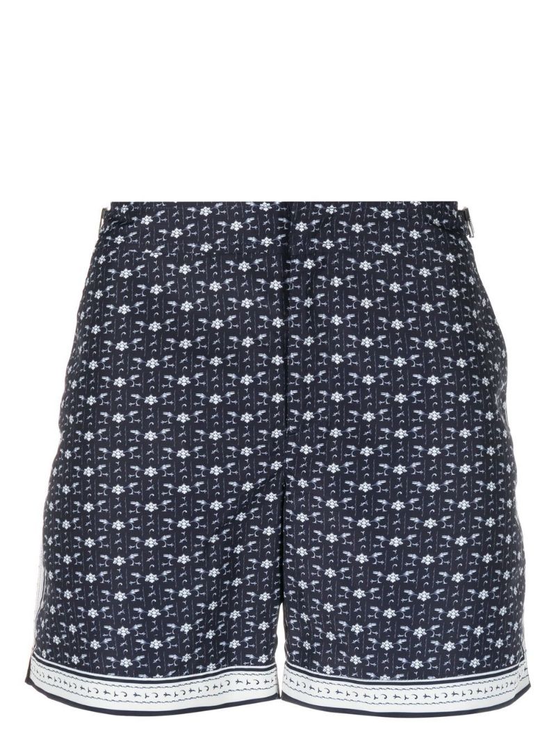 Blue Bulldog Floral Print Swim Shorts
