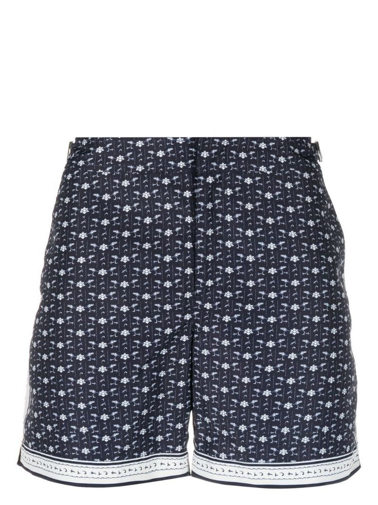 Blue Bulldog Floral Print Swim Shorts