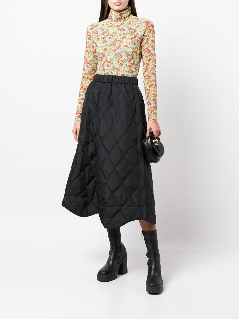 Multicolour Meadow Floral Print Mesh Top
